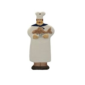 Sigma Tastesetter Les Artisans Ceramic Hanging Plaque Chef with Fish 10.5 in
